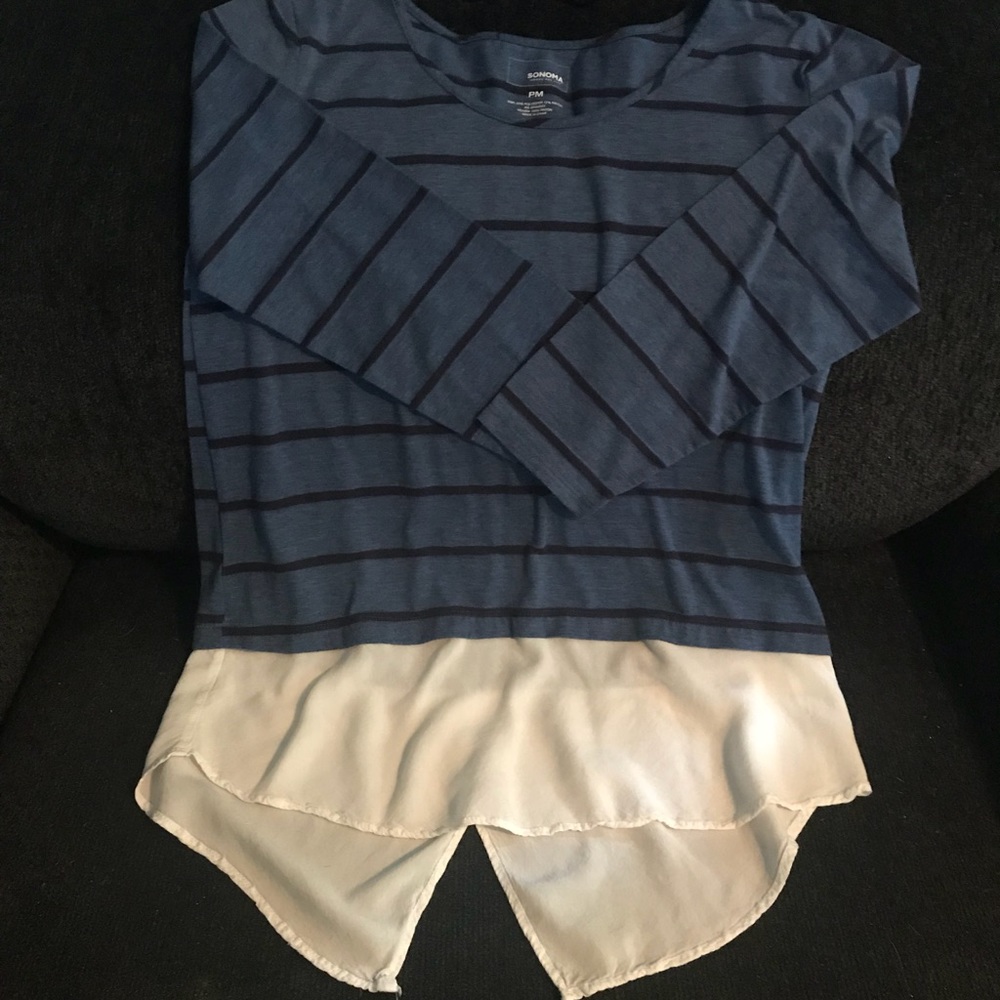 Attached layered long sleeve shirt